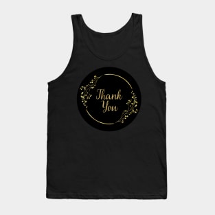 Thank You with Flower - Black Tank Top